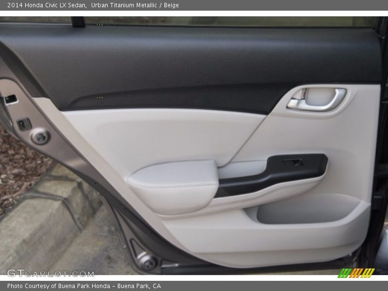 Urban Titanium Metallic / Beige 2014 Honda Civic LX Sedan