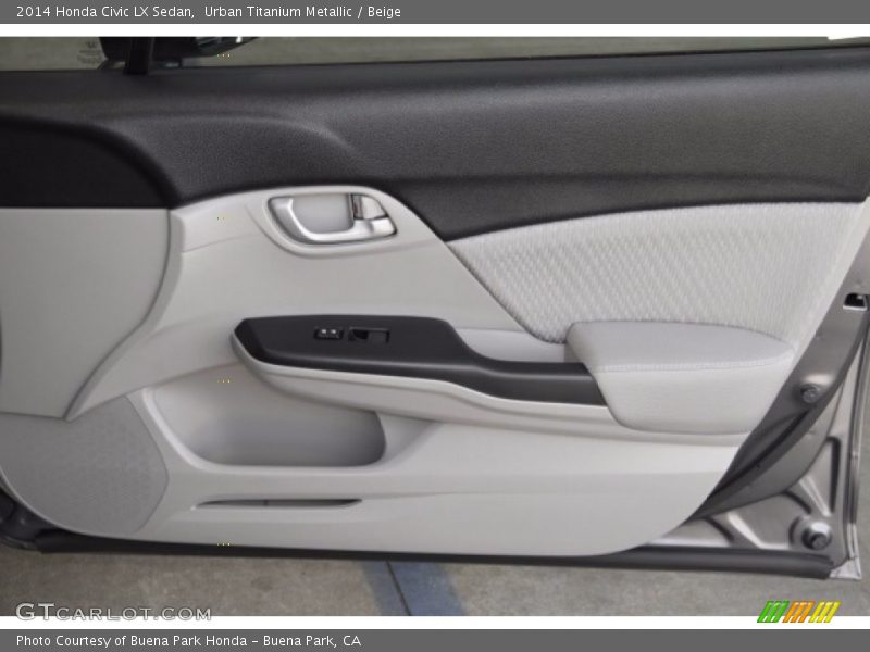 Urban Titanium Metallic / Beige 2014 Honda Civic LX Sedan