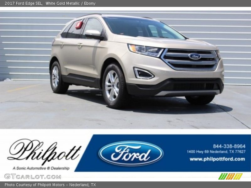 White Gold Metallic / Ebony 2017 Ford Edge SEL