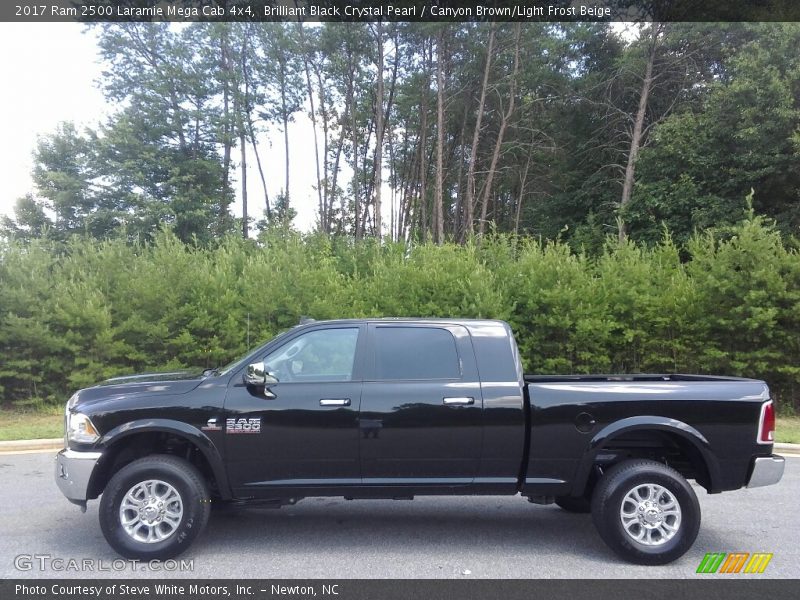Brilliant Black Crystal Pearl / Canyon Brown/Light Frost Beige 2017 Ram 2500 Laramie Mega Cab 4x4