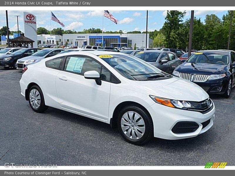 Taffeta White / Gray 2014 Honda Civic LX Coupe