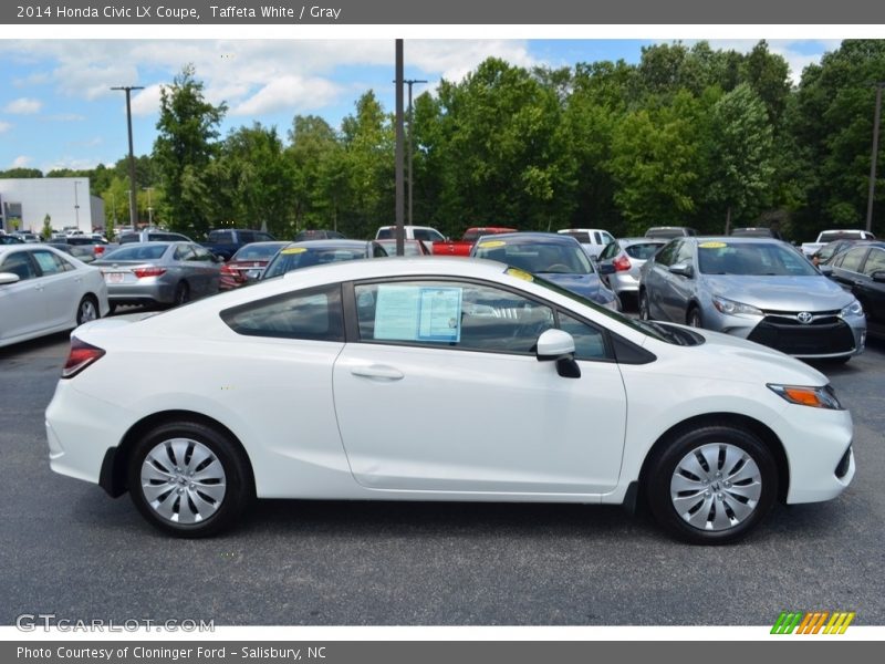 Taffeta White / Gray 2014 Honda Civic LX Coupe