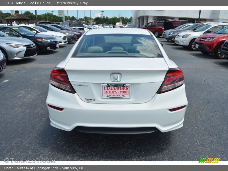 Taffeta White / Gray 2014 Honda Civic LX Coupe