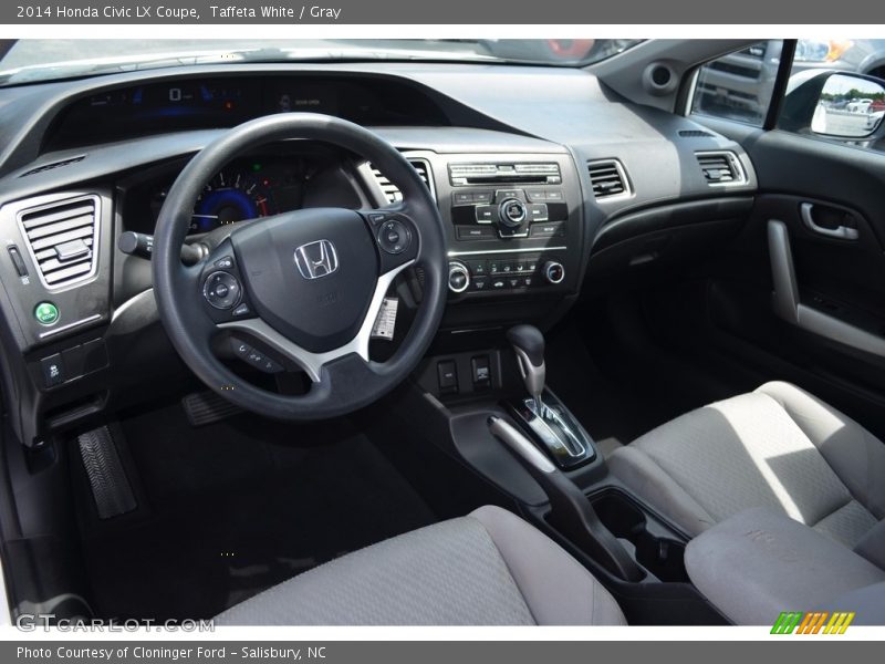 Taffeta White / Gray 2014 Honda Civic LX Coupe