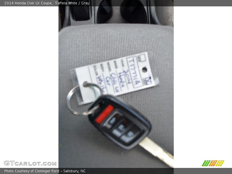 Taffeta White / Gray 2014 Honda Civic LX Coupe