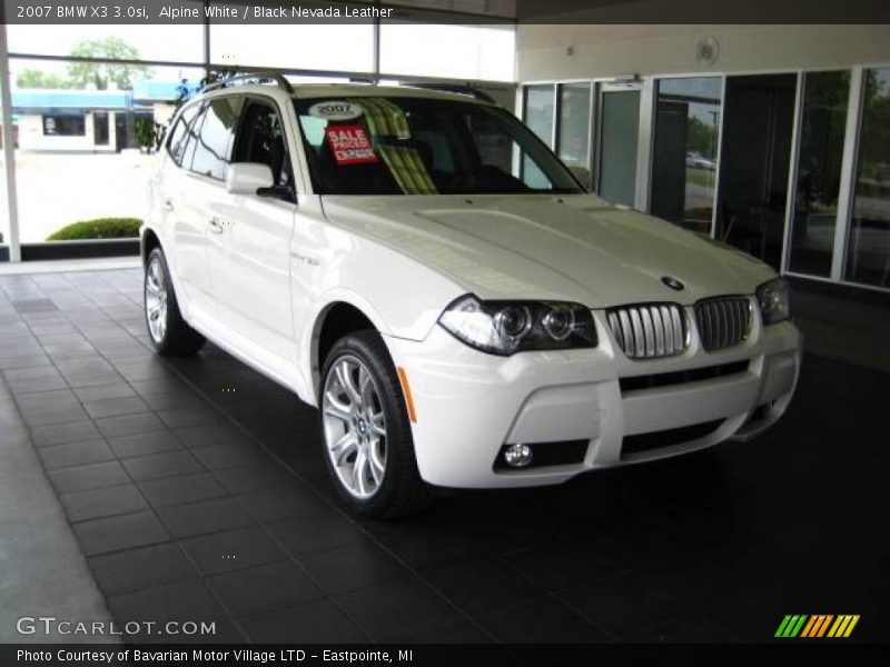 Alpine White / Black Nevada Leather 2007 BMW X3 3.0si