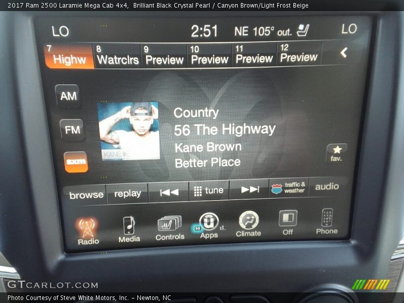 Brilliant Black Crystal Pearl / Canyon Brown/Light Frost Beige 2017 Ram 2500 Laramie Mega Cab 4x4