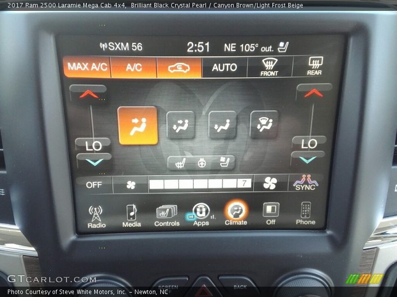 Brilliant Black Crystal Pearl / Canyon Brown/Light Frost Beige 2017 Ram 2500 Laramie Mega Cab 4x4