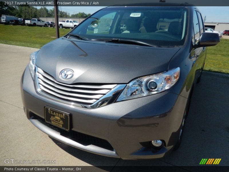 Predawn Gray Mica / Ash 2017 Toyota Sienna XLE AWD