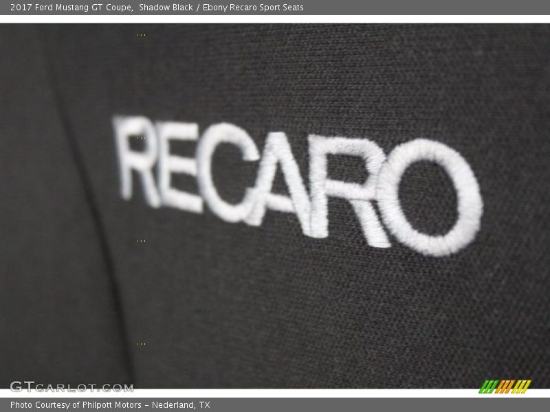 Shadow Black / Ebony Recaro Sport Seats 2017 Ford Mustang GT Coupe