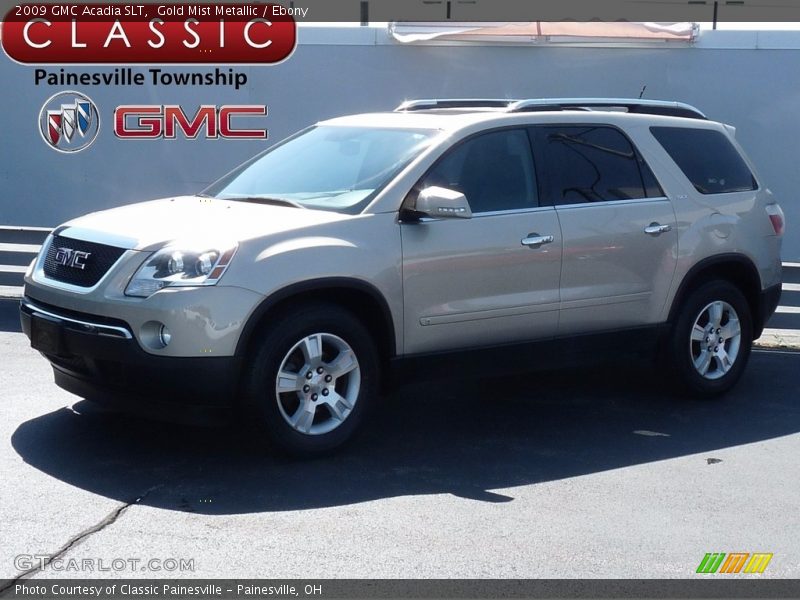 Gold Mist Metallic / Ebony 2009 GMC Acadia SLT