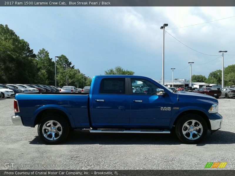 Blue Streak Pearl / Black 2017 Ram 1500 Laramie Crew Cab