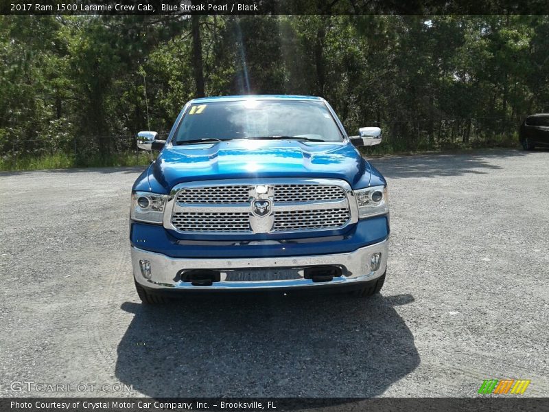Blue Streak Pearl / Black 2017 Ram 1500 Laramie Crew Cab