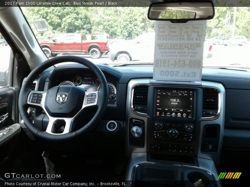 Blue Streak Pearl / Black 2017 Ram 1500 Laramie Crew Cab