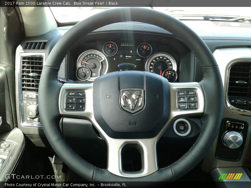 Blue Streak Pearl / Black 2017 Ram 1500 Laramie Crew Cab