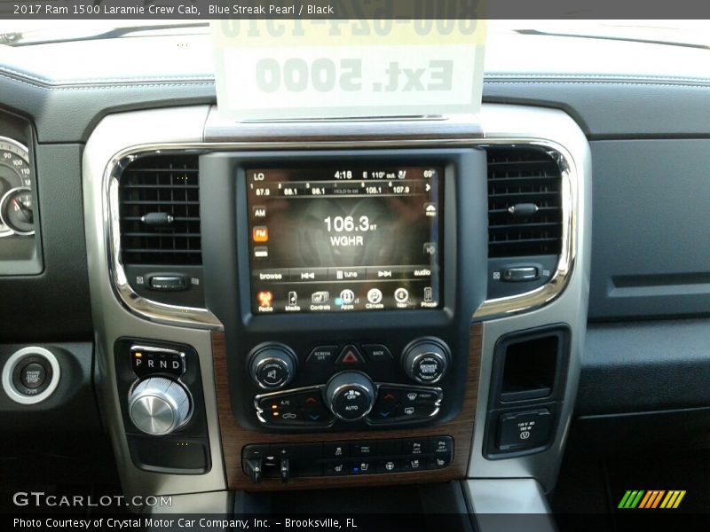 Blue Streak Pearl / Black 2017 Ram 1500 Laramie Crew Cab