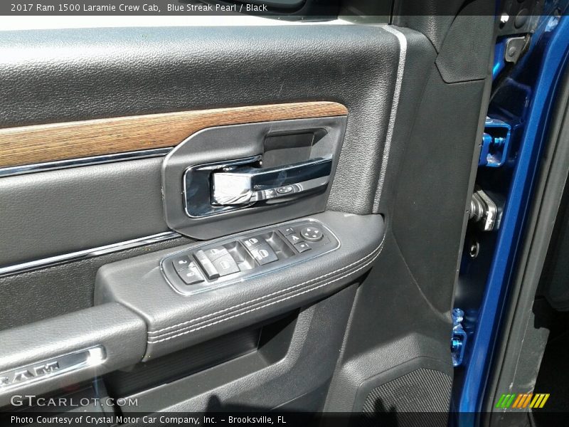 Blue Streak Pearl / Black 2017 Ram 1500 Laramie Crew Cab