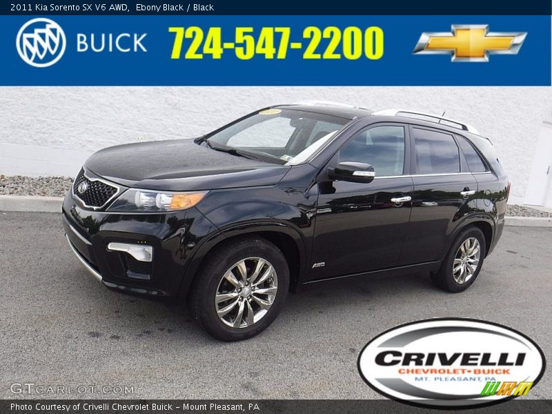 Ebony Black / Black 2011 Kia Sorento SX V6 AWD