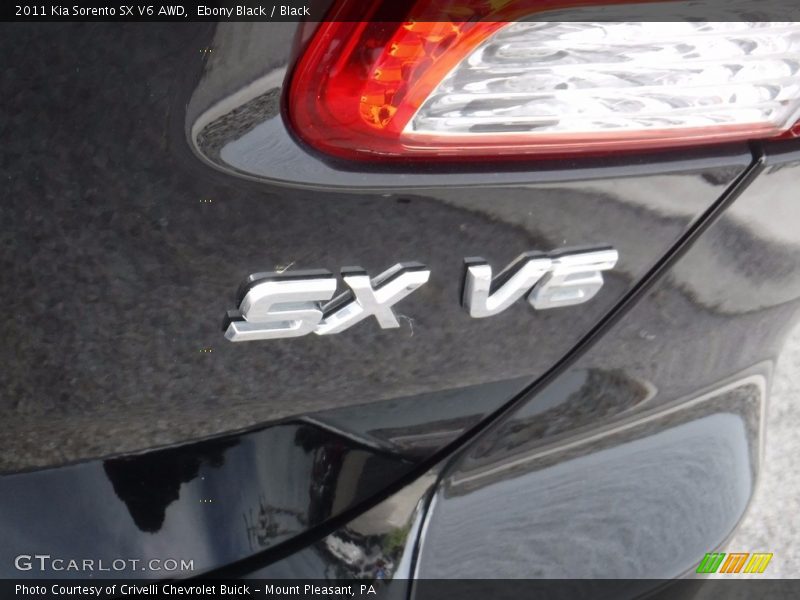 Ebony Black / Black 2011 Kia Sorento SX V6 AWD