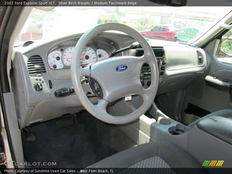 Silver Birch Metallic / Medium Parchment Beige 2003 Ford Explorer Sport XLT