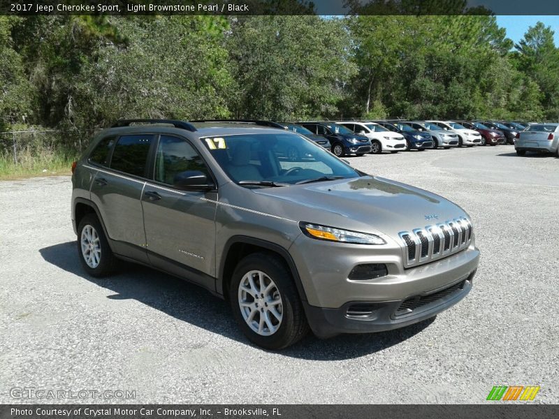 Light Brownstone Pearl / Black 2017 Jeep Cherokee Sport