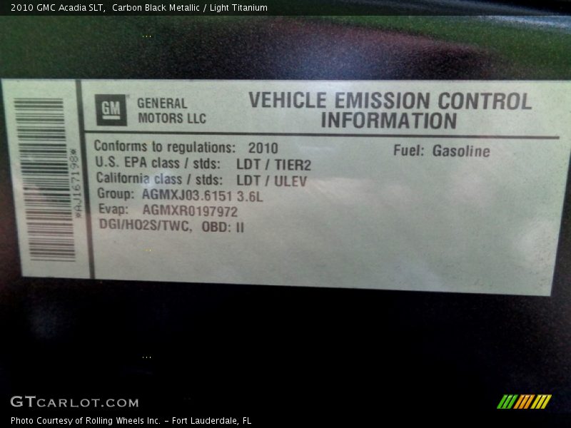 Carbon Black Metallic / Light Titanium 2010 GMC Acadia SLT