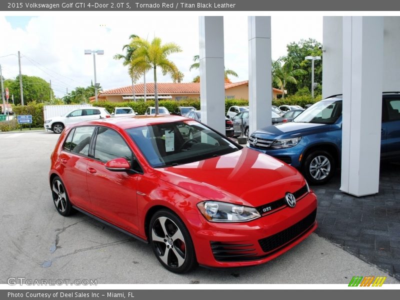 Tornado Red / Titan Black Leather 2015 Volkswagen Golf GTI 4-Door 2.0T S
