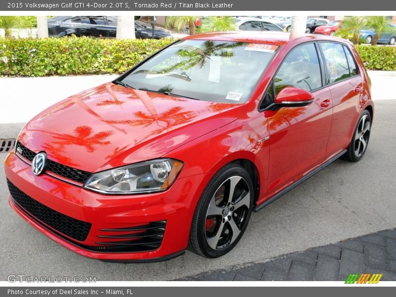 Tornado Red / Titan Black Leather 2015 Volkswagen Golf GTI 4-Door 2.0T S