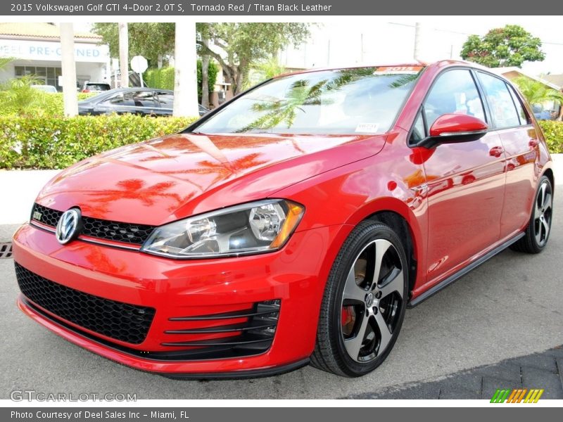 Tornado Red / Titan Black Leather 2015 Volkswagen Golf GTI 4-Door 2.0T S