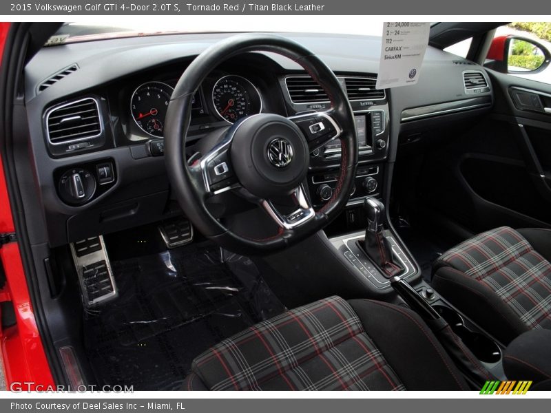 Tornado Red / Titan Black Leather 2015 Volkswagen Golf GTI 4-Door 2.0T S