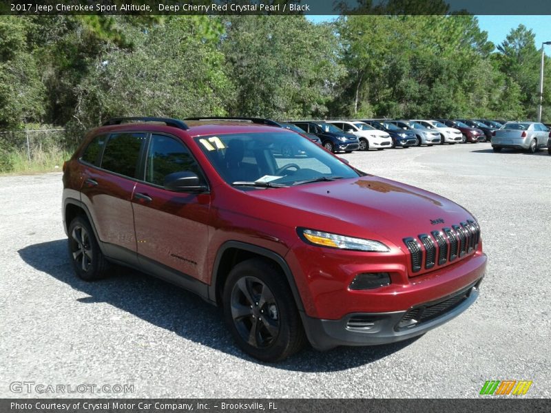 Deep Cherry Red Crystal Pearl / Black 2017 Jeep Cherokee Sport Altitude