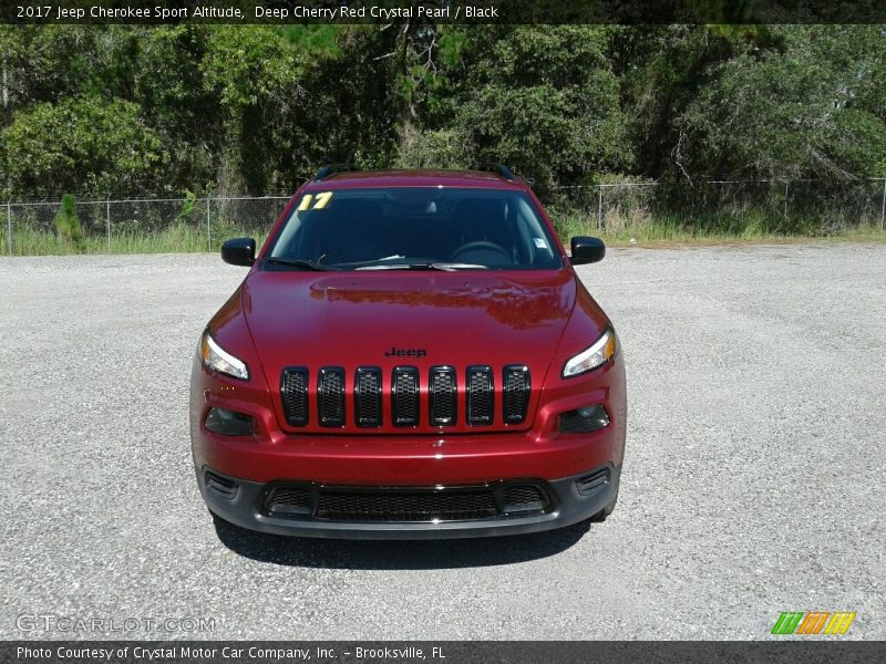 Deep Cherry Red Crystal Pearl / Black 2017 Jeep Cherokee Sport Altitude