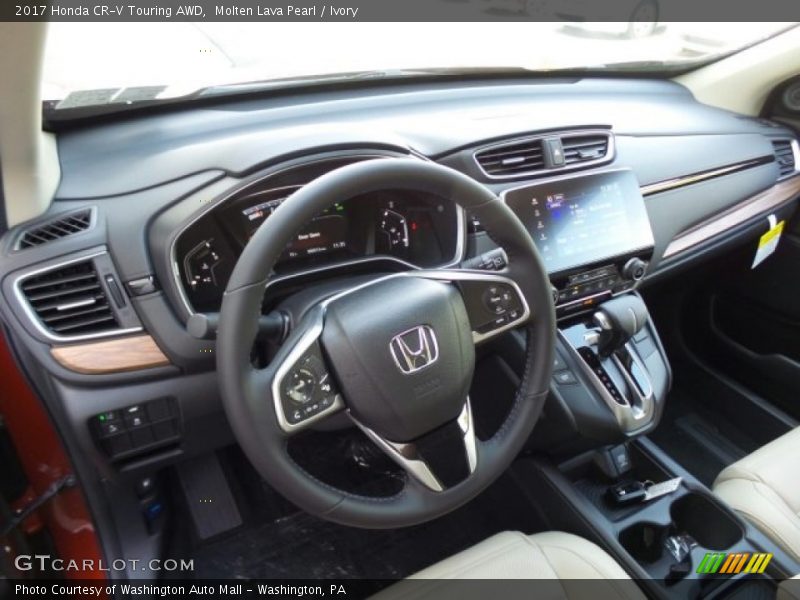 Molten Lava Pearl / Ivory 2017 Honda CR-V Touring AWD