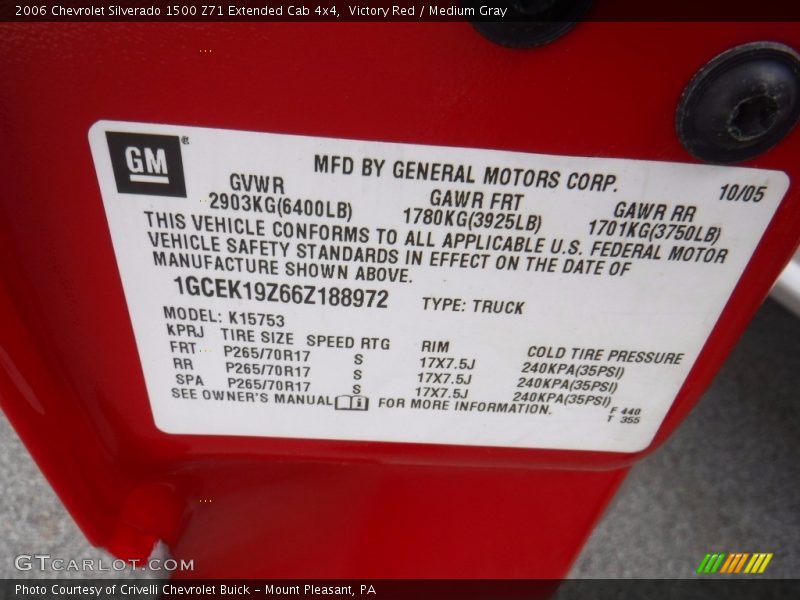 Victory Red / Medium Gray 2006 Chevrolet Silverado 1500 Z71 Extended Cab 4x4
