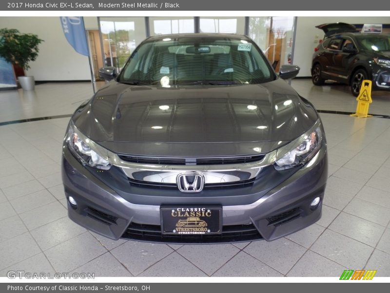 Modern Steel Metallic / Black 2017 Honda Civic EX-L Sedan