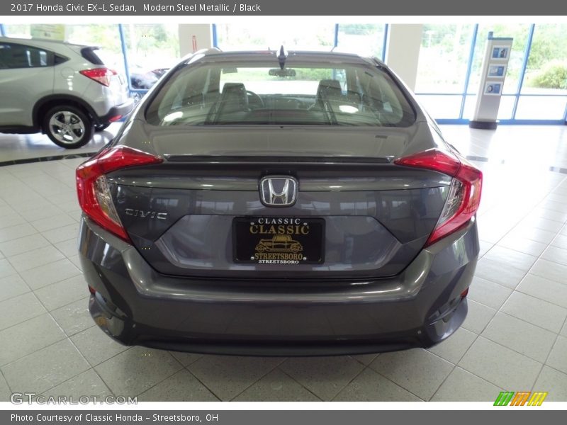 Modern Steel Metallic / Black 2017 Honda Civic EX-L Sedan
