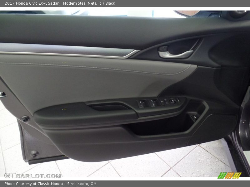 Modern Steel Metallic / Black 2017 Honda Civic EX-L Sedan