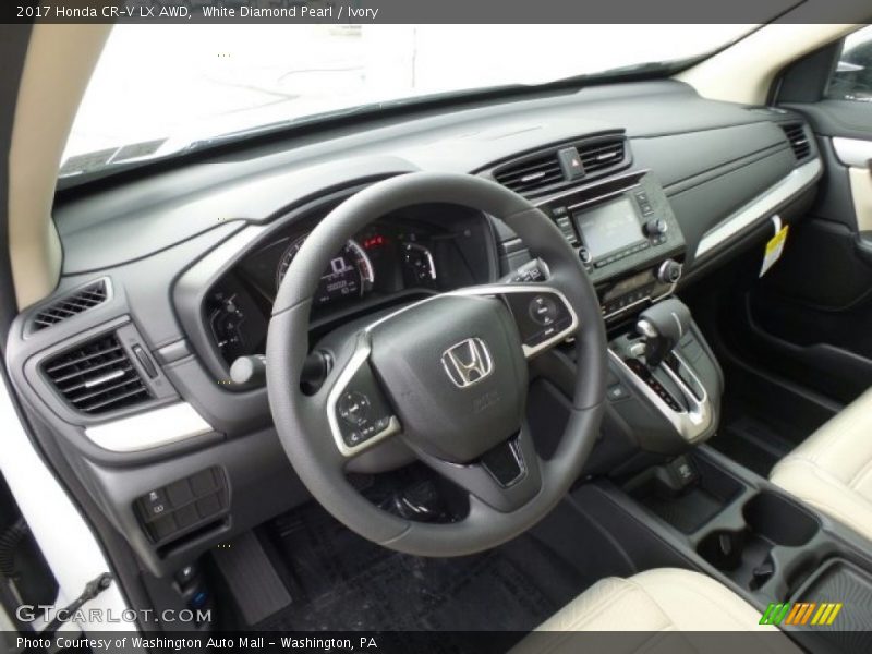 White Diamond Pearl / Ivory 2017 Honda CR-V LX AWD