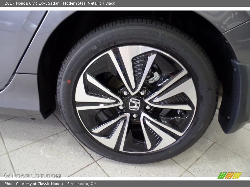 Modern Steel Metallic / Black 2017 Honda Civic EX-L Sedan