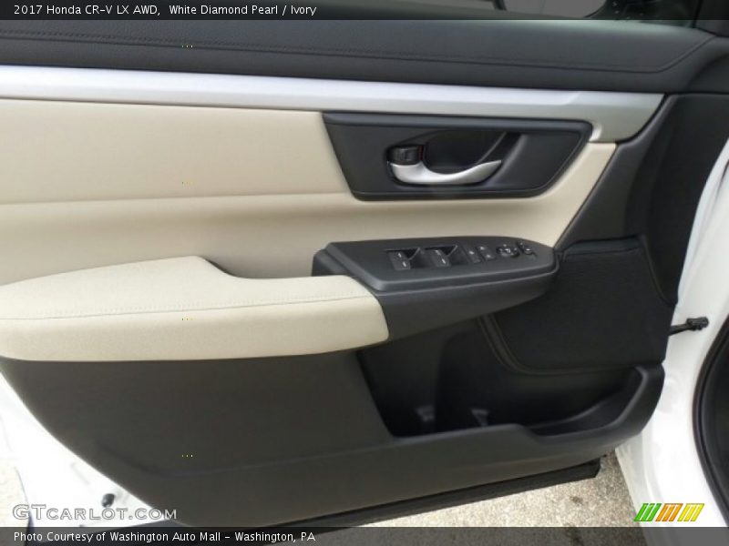 White Diamond Pearl / Ivory 2017 Honda CR-V LX AWD