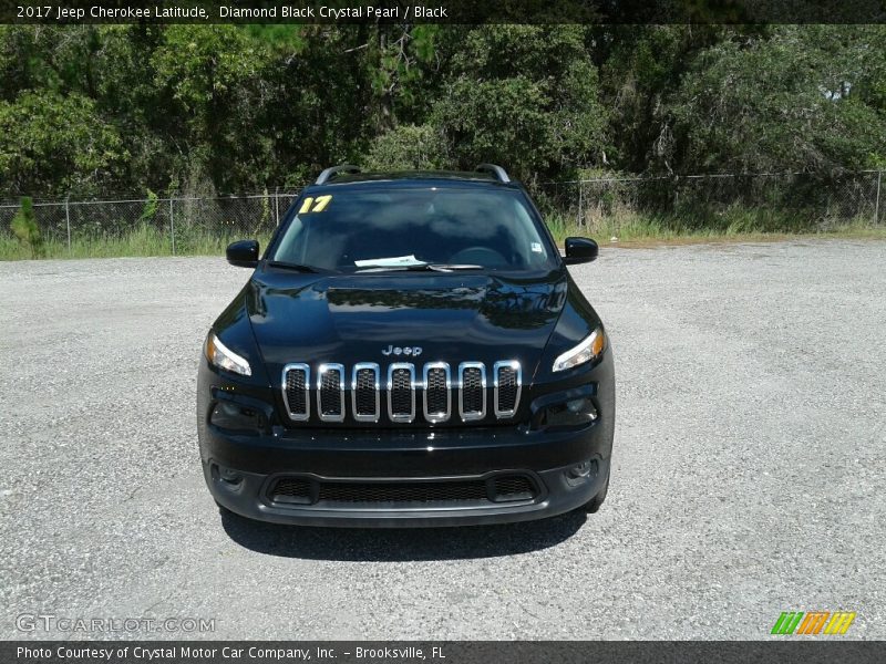 Diamond Black Crystal Pearl / Black 2017 Jeep Cherokee Latitude