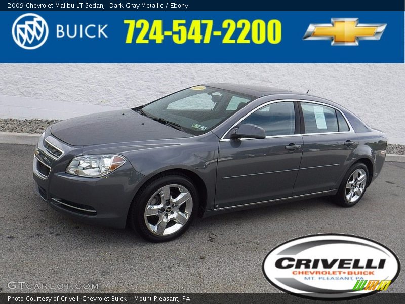 Dark Gray Metallic / Ebony 2009 Chevrolet Malibu LT Sedan