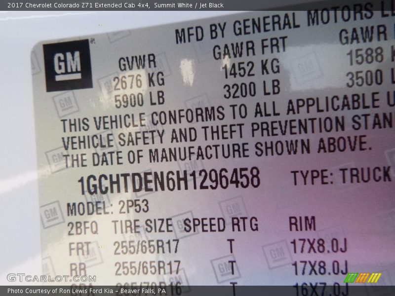 Summit White / Jet Black 2017 Chevrolet Colorado Z71 Extended Cab 4x4