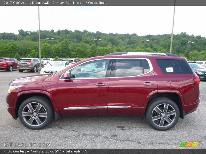 Crimson Red Tintcoat / Cocoa/Shale 2017 GMC Acadia Denali AWD