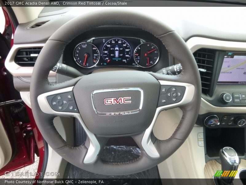 Crimson Red Tintcoat / Cocoa/Shale 2017 GMC Acadia Denali AWD