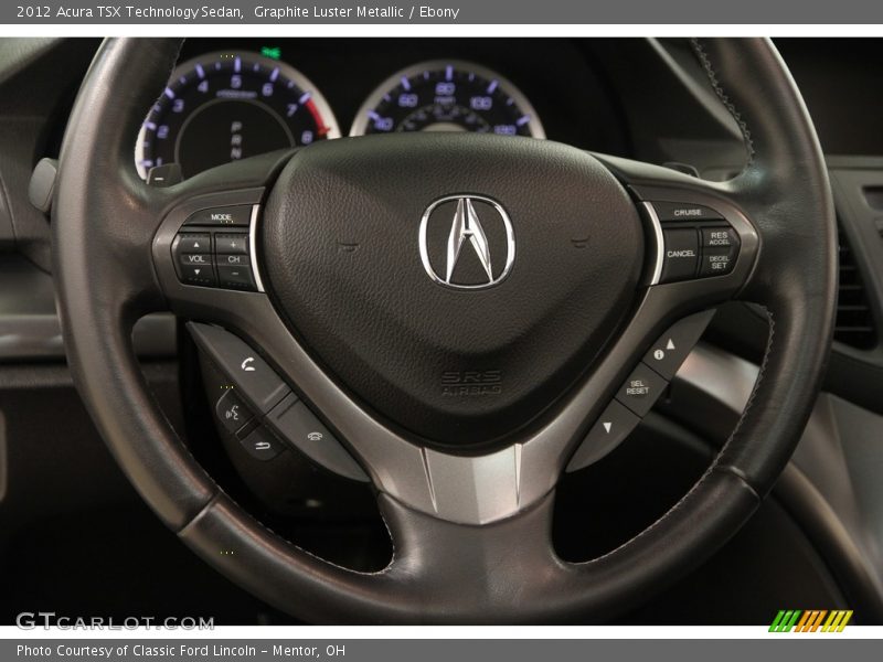 Graphite Luster Metallic / Ebony 2012 Acura TSX Technology Sedan