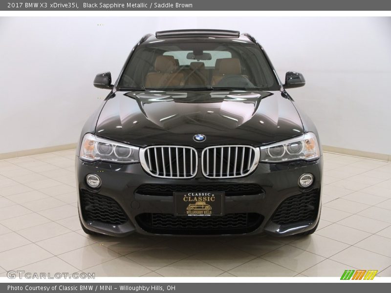 Black Sapphire Metallic / Saddle Brown 2017 BMW X3 xDrive35i