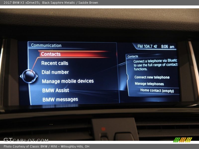 Black Sapphire Metallic / Saddle Brown 2017 BMW X3 xDrive35i