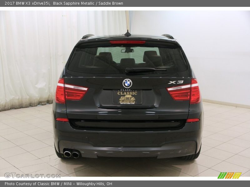 Black Sapphire Metallic / Saddle Brown 2017 BMW X3 xDrive35i