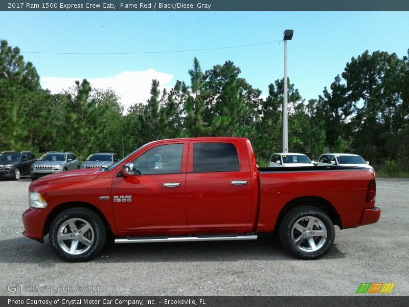 Flame Red / Black/Diesel Gray 2017 Ram 1500 Express Crew Cab